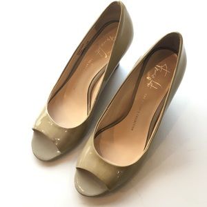 Franco Sarto Artist Collection Nude Wedge Peep Toe